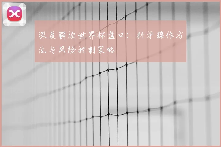 深度解读世界杯盘口：科学操作方法与风险控制策略